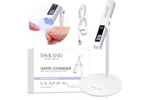 Saviland Mini UV Lampe Für Nägel 12W led Gleichmäßig Trockene Nägel【Tragbares Design】Reise UV Lampe für gelnägel Klein für Ge