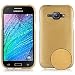 Produktbild Samsung Galaxy J1 2015 Silikonhülle in GOLD von Cadorabo - TPU Schutzhülle Edelstahloptik gebürstet BRUSHED Design – Handyhülle Bumper Case Backcover in GOLD