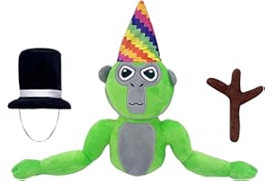 SupaWeiss Go-rillaTags Plush,15.4 * 7.5in Go-rillas Monkey Plush,Cute Go-rillas Stuffed Animal,Go-rillas Plush Toy with 2 Hats,1 Branch Scepter,Go-rillaTags Plush Toy for Boys Girls Fans