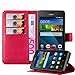 Produktbild Cadorabo Hülle für Huawei Ascend Y635 - Hülle in Karmin ROT - Handyhülle mit Kartenfach und Standfunktion - Case Cover Schutzhülle Etui Tasche Book Klapp Style