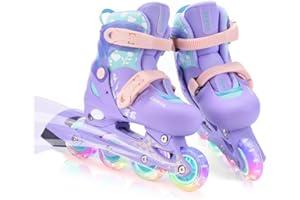 ERNAN Inline Skates,Adjustable Light up Kids Inline Skates, for Boys and Girls,Roller Skates for Kids Youth, Beginner