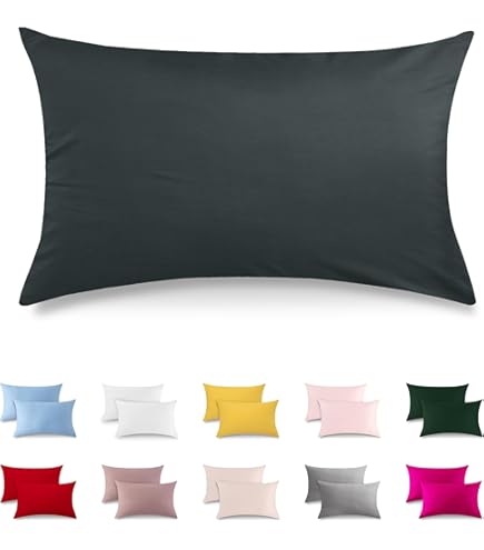 Set van 2 kussenslopen, 40 x 40 cm, 100% katoen, roze Set van 2 kussenslopen, 40 x 40 cm, 100% katoen, roze