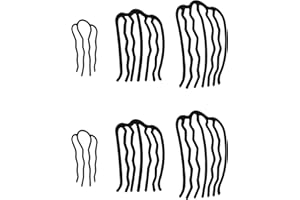 Wisebom Peine Lateral Peine Lateral del Pelo del Metal 6 Piezas, Peines Laterales con Pinza en Forma de U, Peinetas Laterales para el Cabello, Accesorios para el Pelo para Mujeres y Niñas, 3 Tamaños