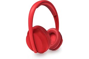Energy Sistem Hoshi Eco Auriculares Bluetooth® (Plástico 100% Reciclado GRS, Bluetooth 5.3, 23h de batería, Diadema Ajustable, Deep Bass, Asistente de Voz) Rojo