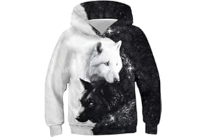 Loveternal Sudadera con Capucha para Niños Niñas 3D Estampada Hoodie Manga Larga Sudaderas 5-13 Años