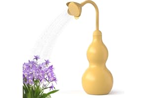 BKSAI Regadera Plantas de Interior 2 in 1 Regadera Pequeña Regadera para Interiores, Plantas de Interior Balcón Terraza Patio Plantas Delicadas y Esquejes Mini regadera de Flores (Khaki, 325ML)