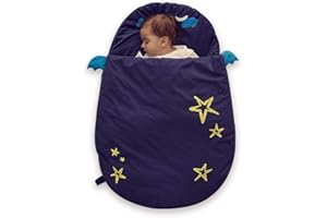 Bebamour Sacco Nanna in Cotone per Neonati 0-18 Mesi - Coperta Avvolgente per Bambine (A Dark Blue)