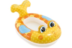 Haberkorn Intex Bateau gonflable pour enfant ou pataugeoire en 3 designs (Jaune/Fish Lady)