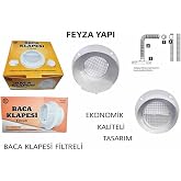 FEYZA YAPI Filtreli Baca Klapesi - Aspirat&ouml;r Davlumbaz Koku &Ouml;nleyici - Bacadan Gelen Haşerelere Son