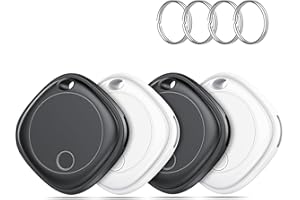 AJBLG Smart Tracker Tag Bluetooth Item Finder - 4 Pack,Key Finder Locator Compatible with Apple Find My (iOS Only), IP67 Waterproof, Replaceable Battery,Tracking Tag for Keys, Suitcase, Bag, Wallet