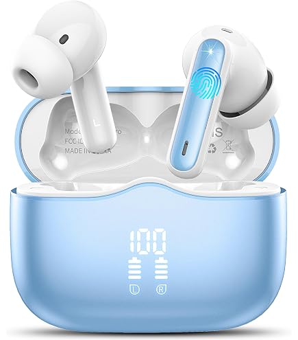 Poounur H9 Auricolari Wireless Bluetooth 2025 &ndash; Cancellazione Rumore ENC &ndash; Arancioni