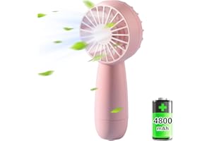 AMBANDIER Hand Fan Rechargeable Handheld Fan Cooling, Portable Mini Hand Held Fans USB Electric Personal Travel Fan, Small Powerful Desk Table Fan for Home Office Ceiling Travel