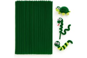 GCQQ 100Pcs Dark Green Pipe Cleaners, 6mm*30m Chenilles Stems Pipe, Chenille Crafts Pipecleaners for DIY & Cleaning(Deep Green)