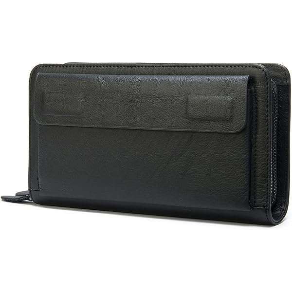 CONTACTS Portafoglio da uomo con blocco RFID, pochette in morbida pelle con tasca con zip, portafoglio multifunzionale Carte di credito, organizzatori di carte di accesso Caffè