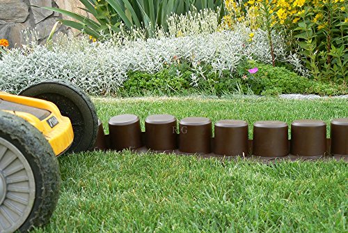Palisade Rasenkante Beetumrandung Beeteinfassung 4,05m 3 FARBEN TOP (braun) - 4