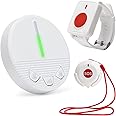 KOQICALL Caregiver Pager Emergency Button for Elderly Alert Button for Seniors Wireless Calling System Nurse Call Alarm 1 Plugin Receivers 2 Caregiver Call Button for Seniors, Patients, Disabled