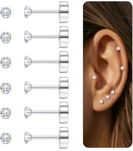 10 Orecchini A Cerchio Piccoli In Acciaio Inox Con Zirconi Rotondi 2mm Per Piercing Lobo E Helix, Colore Oro, Ipoallergenici, Confezione Regalo - 4