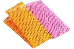 Luxshiny Filet de Lavage à La Vaisselle 4Pcs Lave- Vidange des Éponges de Lavage des Toiles de Lavage de Nettoyage pour La Cuisine à La Maison (Jaune+ Rose)