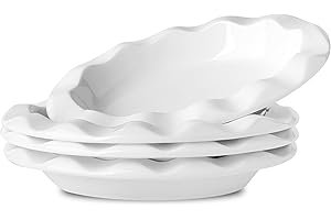 XINLTC Moules à Tarte en Céramique, Ramequin Moule à Soufflé Crème Brulée Muffin Pâtisserie, Plat à Four de Cuisson Porcelaine Blanc - 4 pcs, 290ml