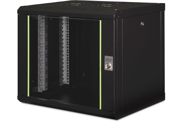 DIGITUS Armoire réseau – rack 19 pouces – 9U – montage mural – profondeur 450 mm – capacité de charge 100 kg – série Unique – noir