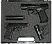 Produktbild Wicke Walther P99 und PPK Amorcespistolen mit Schalldämpfer und Zielvorrichtung in schwarzem Koffer