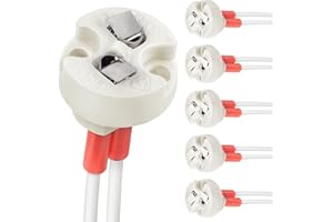 ‎DICUNO DiCUNO MR16 GU5.3 Fassung mit 15cm Silikonkabel, Sockel G4/GY6.35, Bi-Pin Stiftsockel für LED Lampen, Halogen, Glühbirnen, 12-250V, 2A, 100W, hitzebeständig bis 200°C, 6er Pack