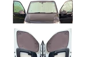 COVPROTEC Thermal Blinds Compatible With VW Caddy (Years 2004-2020) (Front Set) With Backing Colour in Brown, Reversible