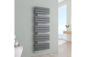 S'AFIELINA Badheizkörper Paneel Heizkörper Bad 1320x500mm Handtuchheizkörper Seitenanschlusss 695 Watt Handtuchtrockner mit Anschluss Links oder Rechts (Anthrazit)