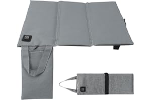 WDKXCN Beheizbares Sitzkissen Outdoor, Tragbares Faltbares Sitzkissen Beheizbar Outdoor, USB Beheiztes Sitzkissen, Einstellbare Temperatur Heizkissen Akku Kabellos, Leichtes Elektrisches Wärmekissen