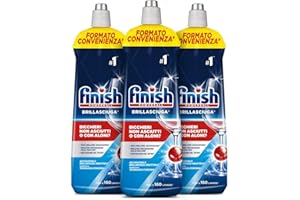 Finish Brillantante Lavastoviglie, 3 Confezioni da 800 ml di Brillasciuga, Additivo Lavastoviglie per Stoviglie Splendenti e Asciutte