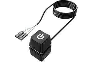 AOUZOVLI Power on off Switch Pour Démarrage à Distance Externe PC,Interrupteur D'alimentation Externe,Démarrage à Distance Ordinateur Carte Mère Interrupteur D'alimentation Câble D'extension 2m