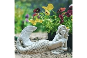CRGANGZY Figura de resina sirena princesa jardín estatua ornamentos escultura sirena estatua estatua moderna habitación sala de estar oficina hogar maestro regalo decoración patio