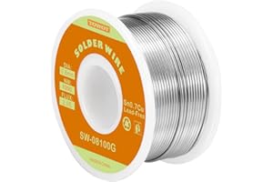 TOWOT Lötzinn, Bleifreier Lötdraht mit Kolophoniumkern, Lötzinn Elektronik, Silberdraht Löten (Sn99,3% Cu0,7%/0,8mm,100g)