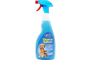 Johnsons Clean and Safe Disinfectant Spray 500ml, Dog and Cat Odour Remover, Kills Bacteria and Viruses, Formula
