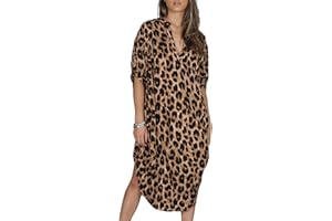 Bsubseach Damska luźna sukienka z krótkim rękawem, moda kąpielowa, plażowa, caftan, ponczo plażowe