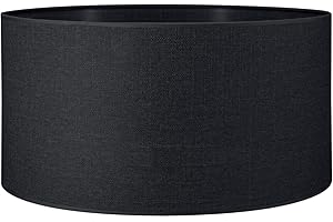 HOME SWEET HOME COLLECTION Okrągły abażur | płótno | abażur materiałowy | abażur tekstylny | abażur z bawełny | do oprawek E27 | średnica 50 cm wysokość 25 cm | antracyt | do wszystkich pomieszczeń wewnętrznych IP20 | bez żarówki