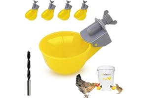 WHIMSII Vasos de agua para pollo (paquete de 5), sistema antifugas, capacidad para un 50% más de agua, adecuado para pollitos, pato, codorniz, pavo