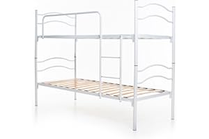 DOLCI SOGNI Letto a Castello per Adulti e Bambini Scomponibile in 2 Letti Singoli 80x190 cm, Altezza 150 cm, Colore Bianco, Letti a Castello con 2 Rete Letto Singolo 80x190 cm