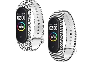 WD&CD Lot de 2 Bracelet Compatible pour Mi Band 3/ Mi Band 4, Bracelet de Remplacment en TPU Silicone Réglable Sport Accessoire Compatible pour Xiaomi Mi Band 3/Mi Band 4