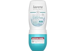 ‎LAVERA lavera Deo Roll-on basis sensitiv NATURAL SENSITIVE - vegan - Naturkosmetik - Deo-Roller mit Bio-Aloe Vera - Natürliche Mineralien ohne Aluminium - alkoholfreien Rezeptur - 48-h Schutz - 50 ml