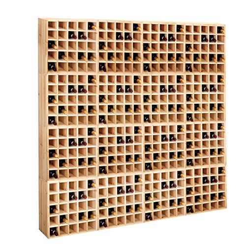 Weinregal / Flaschenregal System CUBE 52, Modul „Karo“ für 25 Fl., Holz Kiefer natur, stapelbar / erweiterbar – H 52 x B 52 x T 25 cm - 3