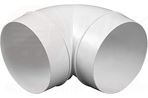 MKK Tube d'aération en plastique Tube rond entrée / sortie d'air Réducteur connecteur ø 80 100 110 120 125 150 200 mm Système de ventilation Coude ABS clapet anti-retour Bride PVC, Rohrbogen 90° Grad, Ø 100 mm