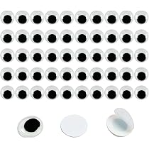 100 Occhi Adesivi Per Lavoretti - 20 Mm, Bianchi E Neri, Autoadesivi, Per Progetti Fai Da Te E Decorazioni
