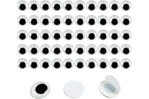 FANGZIDM 50 Stück Selbstklebende Wackelaugen 14mm für DIY Scrapbooking Spielzeuge Zubehör