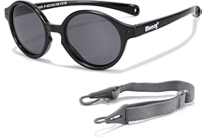 Maesy Lunettes de Soleil Bébé - 0-2 Ans - Protection UV400 Polarisée - Cadre Flexible et Pliable - Bande Élastique Réglable - Lunettes de Soleil Sûres et Confortables - Pour Enfant – Noah