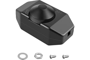 VIPMOON Regulador de Luz Led 220-240V con Perilla Regulador Giratorio de Intensidad de Luz LED 3-100W Dimmer Led Interruptor Regulador de Intensidad Atenuador Luces LED y Bombillas Regulables Negro