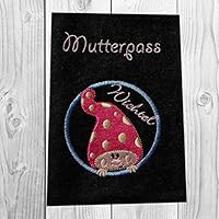 Mutterpasshülle aus Wollfilz - Motiv: Wichtel 1