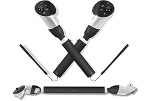 Rokeblau VR Accessoires pour Meta Quest 3, poignée Accessoires Contrôleur Quest 3 Extension de poignée, Double Extension de poignée Jouer Beat Saber Gorilla Tags Golf Badminton Baseball - Noir