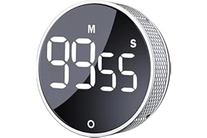 AVINIA Digital Kitchen Timers, Visual timers Large LED Display Magnetic Countdown Countup Timer for Classroom Cooking Fitness Baking Studying Teaching, Easy for Kids and Seniors Silver