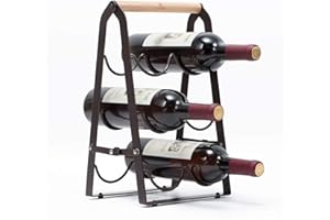 kingrack Porte-Bouteilles 6 Bouteilles de vin, Porte-Bouteilles Pliable en métal, Petit Porte-Bouteilles, Support pour Bouteilles étroites, Rangement des Bouteilles, Facile à Ranger